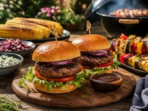 Juicy beef burgers
