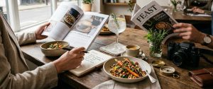 FEAST Online food, drink and lifestyle magazine editorial table