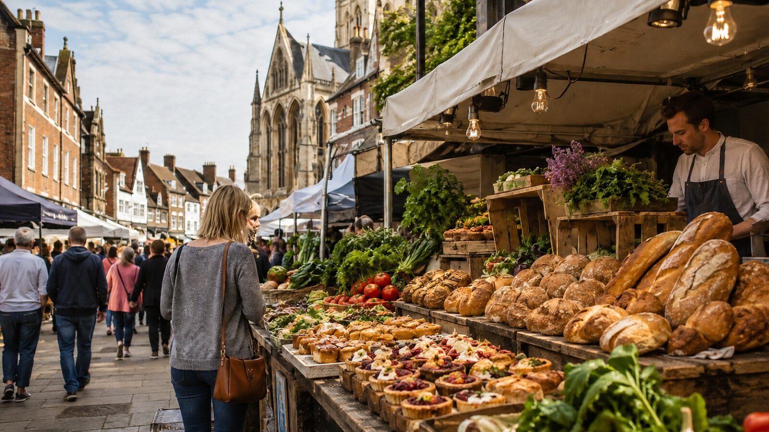 York Food Festival 2026: Dates, Food Trails, Events & What Not to Miss Visitors exploring food stalls at York Food Festival in York city centre